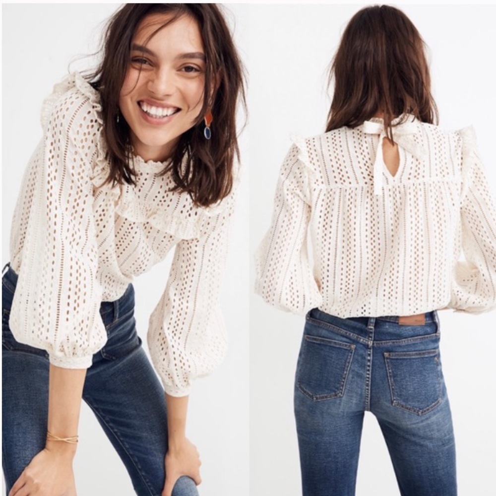 Madewell Mockneck Ruffle Top